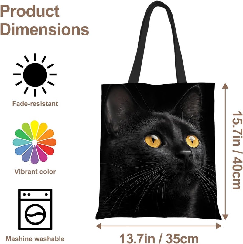 ANNA QUEEN Cat Tote Bag Shoulder Bag Handle Bag for Gym Yoga Picnic Beach Kitchen Reusable - Image 4